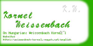 kornel weissenbach business card